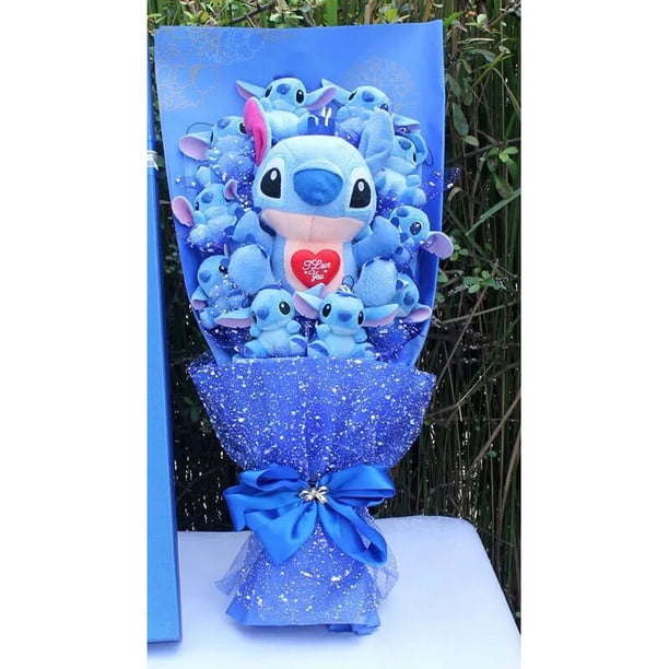 Ramo de dibujos animados de Disney, Mickey, Minnie Mouse, caja de regalo de Lilo, Stitch, Pato Donald, Margarita, muñeco de peluche, ramo, regalo de cumpleaños y San Valentín