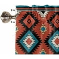 thumbnail image 5 of Aztec Southwest Kitchen Curtains Sets for Windows 24 Inch Length, Red Black Geometric Classic Art Rod Pocket Window Treatments Tier Curtains and Valances Set for Bedroom/Bathroom, 5 of 6
