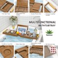 thumbnail image 7 of Bambloom Luxury Bathtub Tray,Bamboo Bathtub Table Tray with Premium Leather Grip and Non-Slip Pat,Walnut, 7 of 7