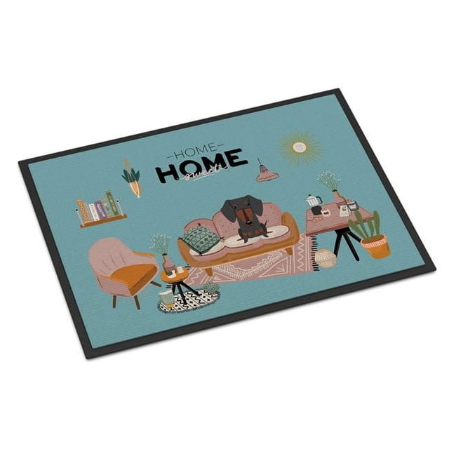 Carolines Treasures CK7977MAT Tapis d'Intérieur Ou d'Extérieur Noir Teckel Noir
