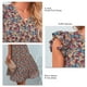 thumbnail image 5 of Vestido de verano holgado con escote en V y flores color naranja de corte A con mangas cortas con volantes para mujer, 5 of 6