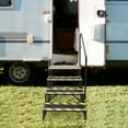 thumbnail image 3 of Heavy Duty 4-Step Steel Step Ladder with Handrail, Indoor & Outdoor Use, 450 lbs Capacity, Easy Installation & Elegant Black Design, 3 of 9