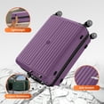 thumbnail image 4 of HOTEEL 3 Piece Carry on Luggage Set with Backpack & Toiletry Bag,PC+ABS Durable Suitcase with Built-in TSA Lock&Spinner Wheels for Business Travel Vacation(Purple), 4 of 9