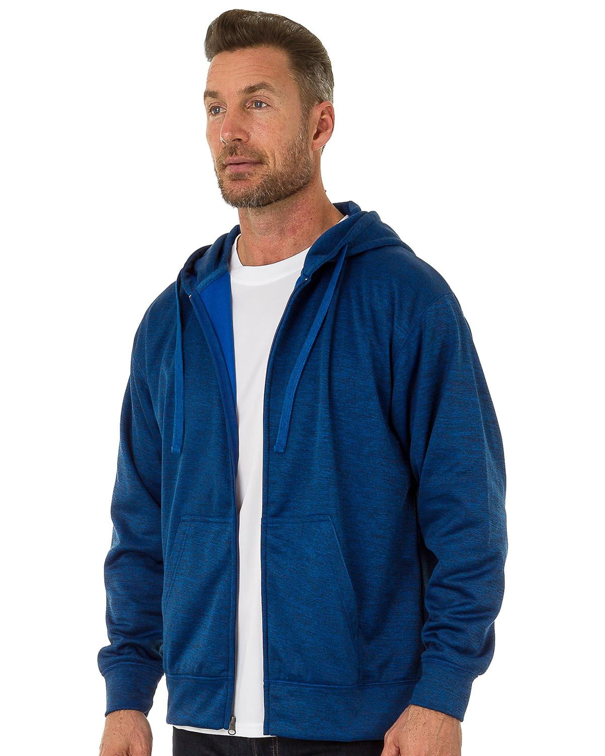 Mens Active Dri Fit Pullover Hoodie, BLUE, Size: XL, Uzzi