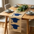 thumbnail image 5 of Class of 2026 Table Runner, Congrats Grad Glitter Gold Black Party Decor, Graduation Cap Themed Table Cover for Dessert Buffet and Celebration Centerpiece, 5 of 6