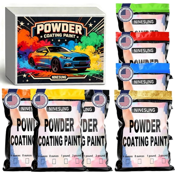 7 Colors Powder Coating Paint | Powder Coat Perfect for Metal Surfaces | Car Paints | Powder's Paint for Steel Structures, Factories, Buildings, Playgrounds, Gardens (7 Colors)