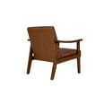 thumbnail image 5 of Brown Faux Leather Accent Chair - Wooden Frame, 21" Wide, Living Room Furniture. Modern Design, Comfortable Upholstery. Perfect for Reading Nook or Living Space., 5 of 11
