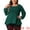 Green, variant on DARING DIVA Women's Plus Smocked Peplum Crew Neck Chiffon Top 1X Green