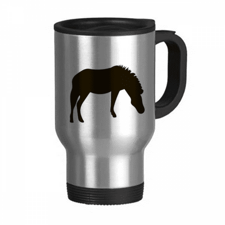 

Black Pinto Animal Portrayal Travel Mug Flip Lid Stainless Steel Cup Car Tumbler Thermos