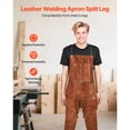 thumbnail image 5 of KFFKFF Leather Welding Apron with Split Leg Design, Durable Cowhide Flame-Resistant Safety Gear for Men and Women, Heat-Resistant Apron with Three Pockets for Woodworking, Gardening, 5 of 9