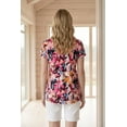 thumbnail image 2 of Ellos Plus Size Stretch Jersey Knit V-Neck Inverted Pleat Short Sleeve Tunic, 2 of 4