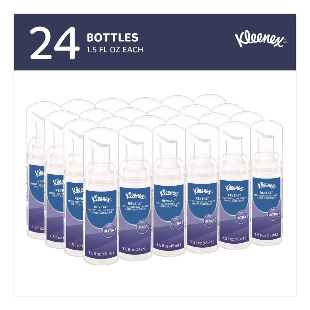 Kleenex 34604 1.5 oz. Pump Bottle Ultra Moisturizing Foam Hand Sanitizer - Unscented (24/Carton)