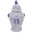 thumbnail image 1 of Sagebrook Home Ceramic 24"h Vines Temple Jar, Blue, 1 of 2