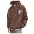 thumbnail image 1 of toraway Chandails en Molleton à Col Rond Hommes Rayé Sport Décontracté Grande Taille Imprimé Lettre Rose Manches Longues à Capuche m, 1 of 4