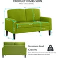 thumbnail image 2 of BEEY Modern Loveseat Sofa, 53" Small Loveseat for Small Spaces, Linen Fabric Tufted 2 Seater Sofa Couch for Living Room Bedroom, Green, 2 of 7