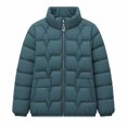 thumbnail image 4 of Women's Lightweight Winter Quilted Padded Jacket Insulated Warm Zip Up Coat Fashion Outerwear For Cold Weather, 4 of 4
