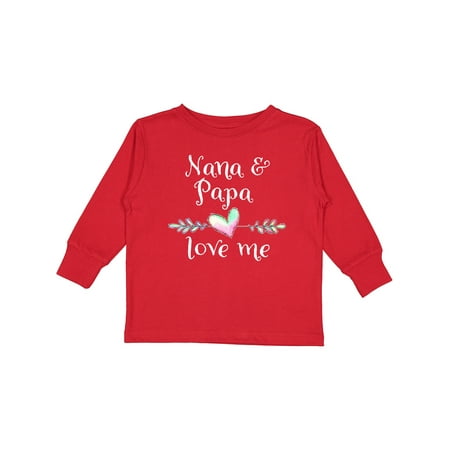 

Inktastic Nana and Papa Love Me- Heart Grandchild Gift Toddler Boy or Toddler Girl Long Sleeve T-Shirt