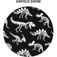 thumbnail image 3 of Printed Table Cloth Round Tablecloths 60 Inch Water Resistant Spill Proof Washable Polyester Tablecloth Minimalism Dinosaur Fossil Decorative Table Cover for Dining Table, Parties,Kitchen, 3 of 6