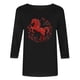 thumbnail image 5 of TaTaai Ladies 2026 New Year Festival Print 3/4 Sleeve Round Neck Blouse Casual Top Holiday Celebration Party Attire Gift, 5 of 5