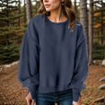 thumbnail image 2 of Futezty Womens Casual Crewneck Sweatshirt Fleece Long Sleeve Tops Oversized Pullover Winter Fashion Outfits Clothes 2024, 2 of 6