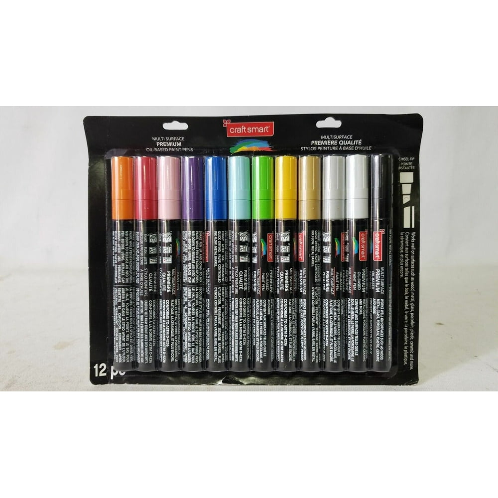 Craft Smart Multi Surface Premium Chisel Tip Oil Based Paint Pens 12