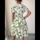 thumbnail image 5 of Vestidos de Verano para Mujer, con Estampado Floral, Escote en V y Volantes, Estilo Informal de , Vestido Fluido y Cruzado para Verde M, 5 of 8