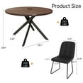 thumbnail image 4 of 45.3" Round Dining Table Set, Mid Century Modern Round Dining Table for 4 Person, with Steel Legs, Coffee Table for Kitchen Dining Room, Office, Save Space, 4 of 6