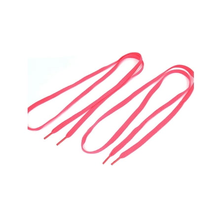 - Unique Bargains Pair Pink Flat Shoelaces Shoe Lace String for Sports Shoes Boots Sneakers Skates