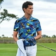 thumbnail image 3 of Rateoe Hawaiian Style Pattern Men's Short Sleeve Polo Shirts, Golf Polo Shirts Short Sleeve Performance Moisture Wicking Dry-3X-Large, 3 of 6