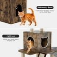 thumbnail image 5 of Huisuilinss Litter Box Enclosure With Cat Tree Tower,3-in-1 Modern Cat Tower,Wood Litter Box Furniture With Multiple Platforms And Condo,Hidden Cat Washroom,Cat House With Scratching Post,Plush Perch, 5 of 7