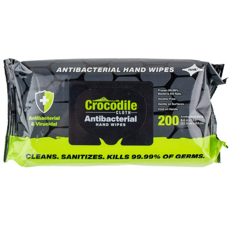 Crocodile Cloth Antibacterial Hand Wipes (200-Pack), White