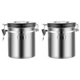 thumbnail image 1 of 2X Coffee Canister with Scoop Airtight Coffee Container Stainless Steel Storage Canister Set for Coffee Beans Tea, 1 of 3