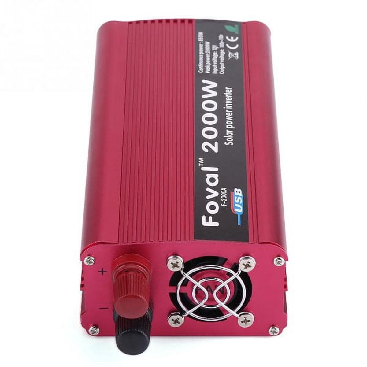 Jadeshay 1500W Car Power Inverters 12v DC to 110v AC Converter with Dual AC Outlet, 12 Volt Car Cigarette Lighter Battery Inverter for Outdoor ,Home,Camping, RV,Truck,Car,Red