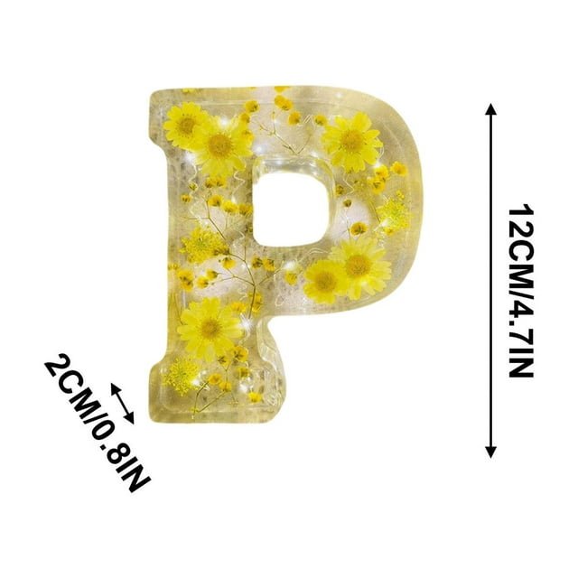 Plug-In Night Light with Floral and Letter Design Resin Home Decoration Lamp 120 V AC