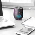 thumbnail image 3 of 12oz Stemless Wine Tumblers Neon Halloween Pattern Vacuum Insulated Stainless Steel Travel Tumbler Cups Mug with Lid and Straw for Champaign,Cocktail,Beer with Cleaning Brush, 3 of 5