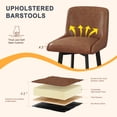 thumbnail image 6 of MultiHaven 29" Swivel Bar Stools Set of 2,Square Back&Metal Legs,PU Leather Counter Height Chairs for Kitchen Island,Bar,Cafe-Brown, 6 of 11