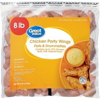 Great Value All Natural Chicken Wing Sections, 8 lb (Frozen)