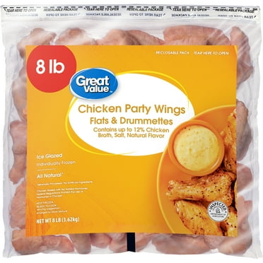 Great Value All Natural Chicken Wing Sections, 8 lb (Frozen)
