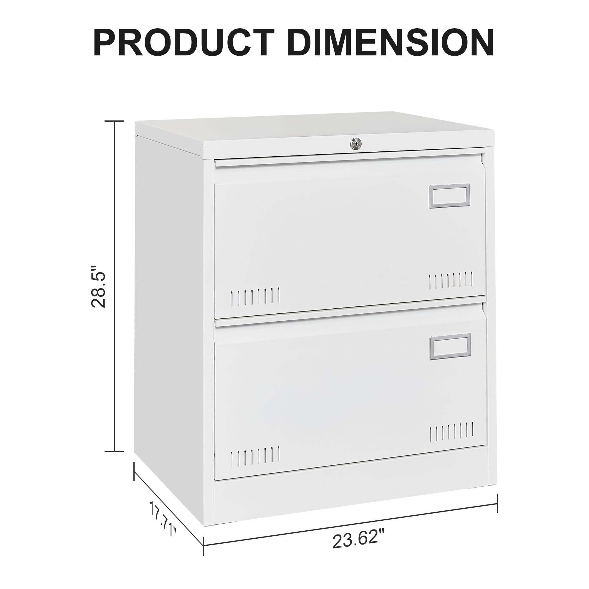 2 Drawers Home Office File Cabinet, Metal Lateral Filing Cabinet With Lock For /Legal/Letter/A4/F4