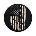 thumbnail image 4 of DouZhe Waterproof Spare Tire Cover, Freedom American Flag Prints Adjustable Wheel Covers Fit for Jeep Trailer RV SUV Car, 17 inch, 4 of 7