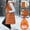 #005-Orange, variant on Cutuoiiu Women's Casual Winter Long Puffer Coats Stand Collar Sleeveless Hooded Zip up Coat with Pockets Gifts