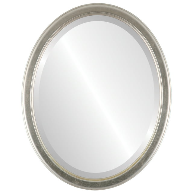 Miroir Encadré Toronto - Feuille d'Argent avec Brun Antique