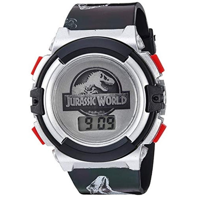 Reloj Jurassic Park de cuarzo analógico con correa de plástico, negro, 25 (Modelo: JRW4004 Accutime Accutime