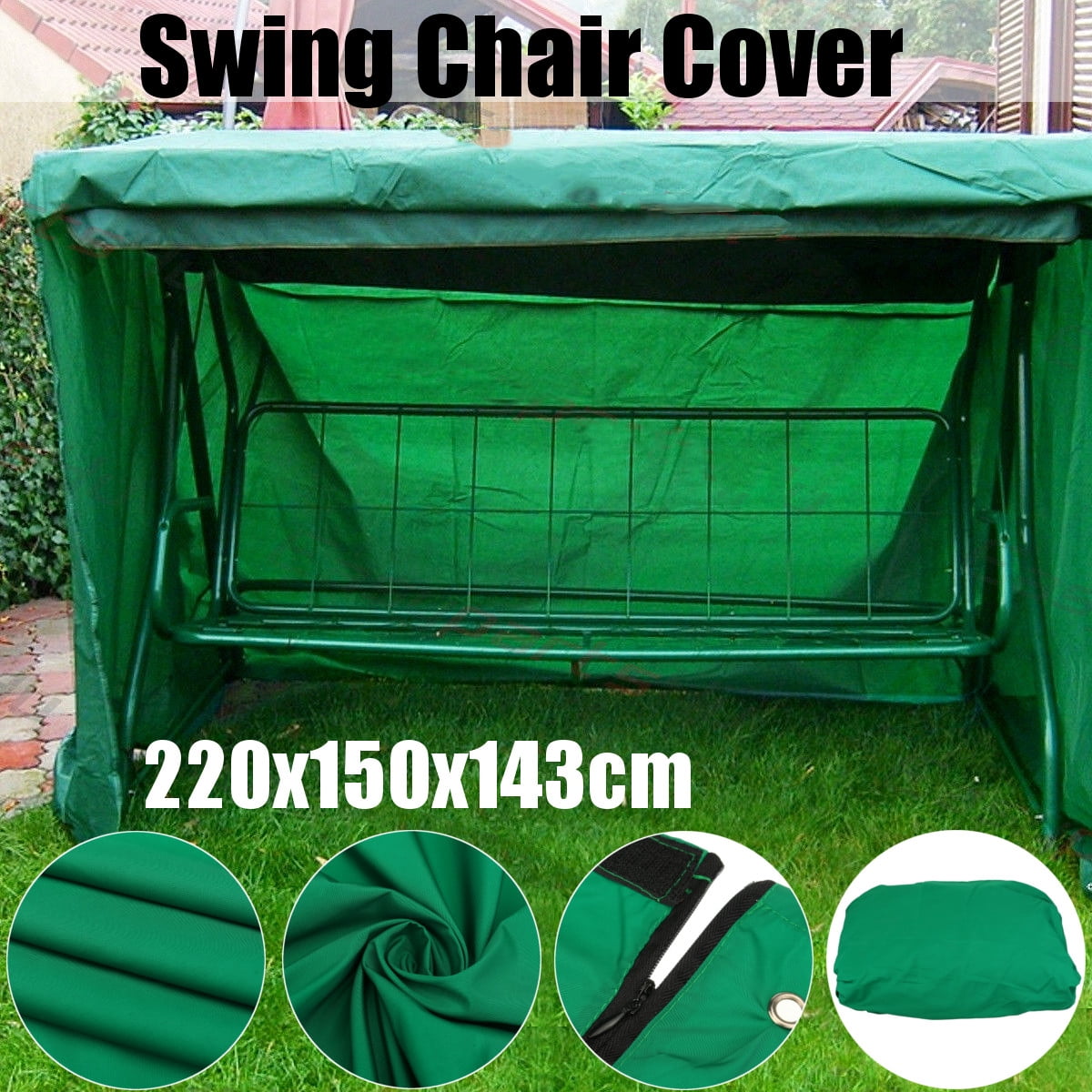 3 Seat Garden Swing Hammock Chair Outdoor UV Protective Rain Cover with