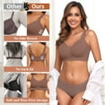 thumbnail image 5 of PoseFree Wireless Bras for Women Full Coverage Comfort Seamless No Underwire Bras Coffee L, 5 of 8