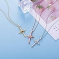 thumbnail image 4 of 925 Sterling Silver Cross Necklace for Women Infinity Necklace 14K Rose Gold Plated Necklaces for Easter or Mother's Day, 4 of 9