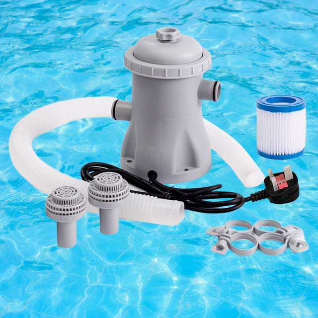 Bomba Eléctrica Para Piscina Bomba de filtro eléctrica Bomba de filtro de piscina de 330 galones Conjunto de herramientas de limpieza de piscinas (Reino Unido) Wdftyju Libre de BPA