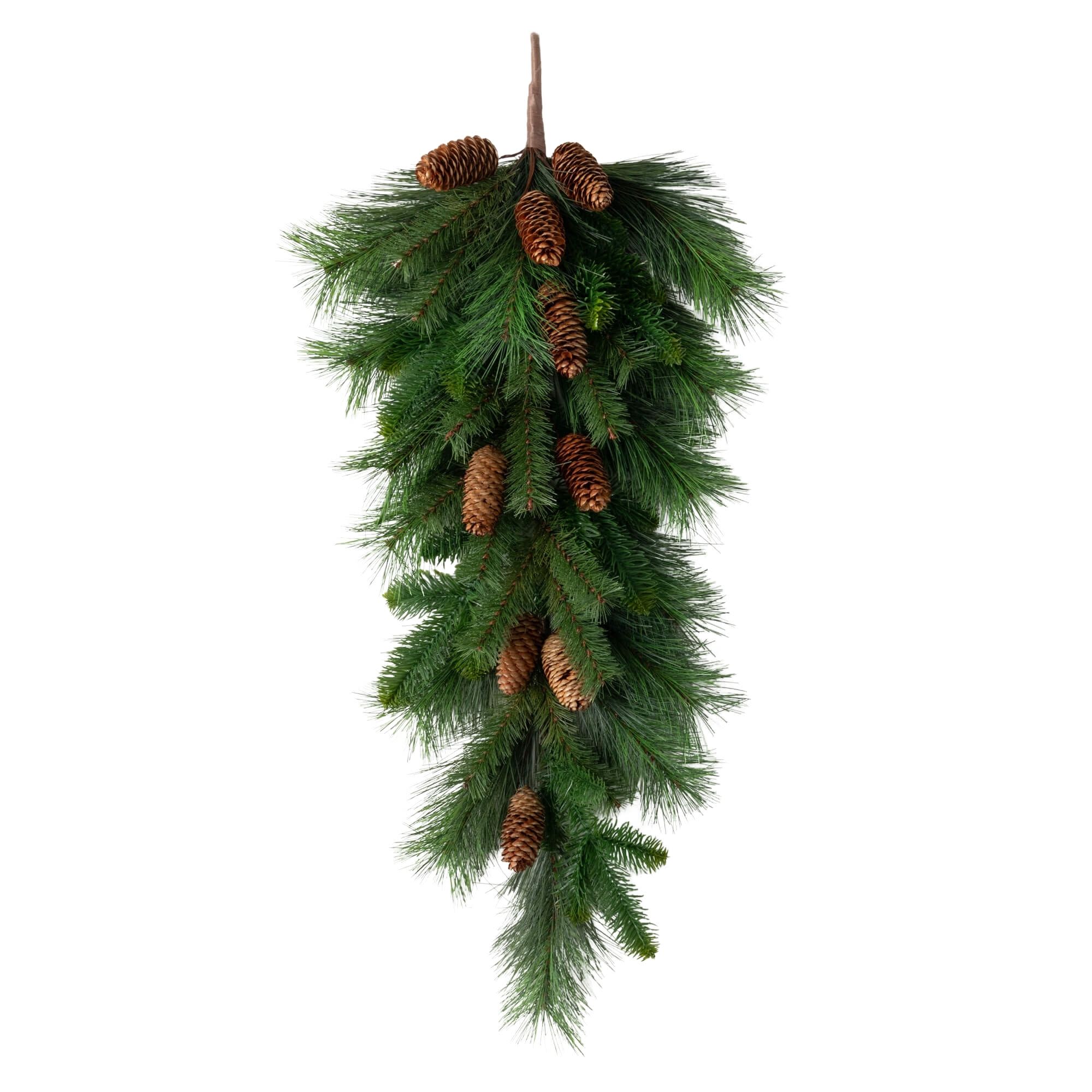 32"H Sullivans Artificial Pine Christmas Swag With Pinecones, Green