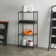 thumbnail image 2 of Home Basics 4 Tier Steel Wire Shelf Freestanding, Black (2 Pack), 2 of 5