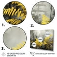 thumbnail image 3 of Designart "Dreamy Ferns in Yellow and Grey Tones II" Floral Metal Art Print Set, 3 of 5